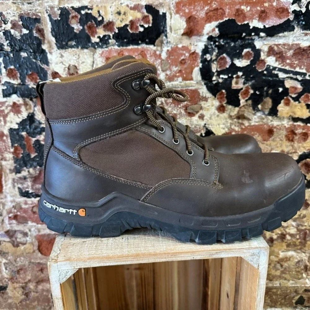 Carhartt Mens CMF6284 Rugged Flex 6 Inch Composite Toe Work Boots Brown Size 13